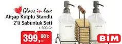 GLASS İN LOVE AHŞAP KULPLU STANDLI 2'Lİ SABUNLUK SETİ 500 CC
